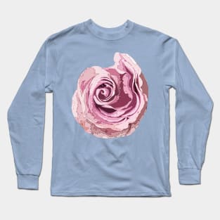Pink Rose Stylized Art Long Sleeve T-Shirt